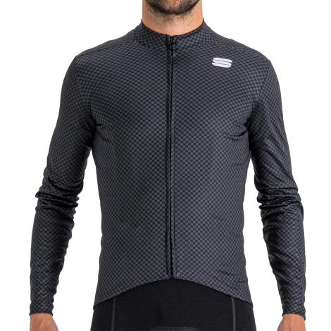 Sportful Clearance Sportful Checkmate Long Sleeve Thermal Cycling Jersey 3 Sportful Clearance Sportful Checkmate Long Sleeve Thermal Cycling Jersey
