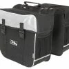 M-Wave Double Bicycle Bag Amsterdam 30L White -Cycling Clothing Shop m wave dubbele fietstas amsterdam zwart wit 102418